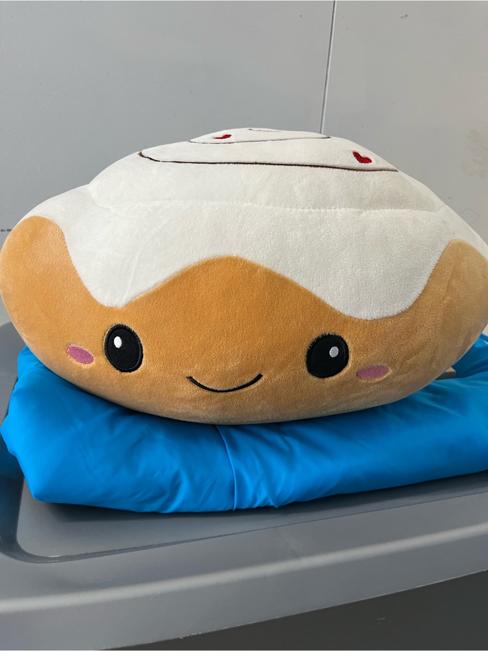 Cream and Brown Cinnamon Roll Plush Pillow - Cute Dessert Throw